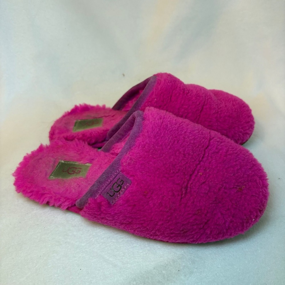 UGG Fluffette Pink Fleece Scuff Slippers Women Size 7